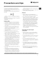 Предварительный просмотр 7 страницы Hotpoint HZ1422.1 Operating Instructions Manual