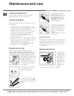 Предварительный просмотр 10 страницы Hotpoint KSO33CX S Operating Instructions Manual