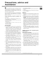 Предварительный просмотр 3 страницы Hotpoint LFF 8M116 Operating Instructions Manual