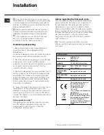 Предварительный просмотр 2 страницы Hotpoint LST 216 Instruction Booklet