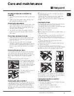 Preview for 11 page of Hotpoint LST 216 Instruction Booklet