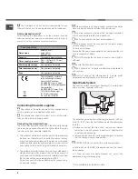 Предварительный просмотр 6 страницы Hotpoint LTF 11M113 7C Instructions For Use Manual