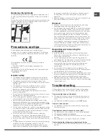 Предварительный просмотр 7 страницы Hotpoint MTM 0821 F Operating Instructions Manual