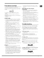 Предварительный просмотр 9 страницы Hotpoint NMBL 19 Series Operating Instructions Manual