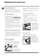 Предварительный просмотр 8 страницы Hotpoint NRFAA50 Series Operating Instructions Manual