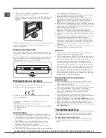 Предварительный просмотр 8 страницы Hotpoint RFFM 15 Series Operating Instructions Manual