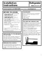 Предварительный просмотр 11 страницы Hotpoint RFUM 18Series Owner'S Manual And Installation Instructions