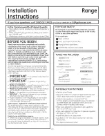 Preview for 20 page of Hotpoint RGA820 Owner'S Manual & Installation Instructions