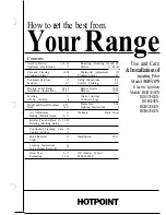 Preview for 1 page of Hotpoint RGB524EN Use And Care & Installation