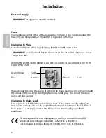 Предварительный просмотр 6 страницы Hotpoint RLA81 Instructions For Installation And Use Manual