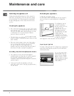 Предварительный просмотр 6 страницы Hotpoint RLAV21K Operating Instructions Manual