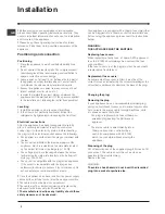 Preview for 2 page of Hotpoint RLSA175P Operating Instructions Manual