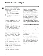 Preview for 8 page of Hotpoint RLSA175P Operating Instructions Manual