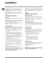 Preview for 2 page of Hotpoint RTA 42 Operating Instructions Manual