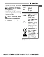 Предварительный просмотр 5 страницы Hotpoint SBS 51 X S Operating Instructions Manual