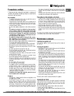 Предварительный просмотр 9 страницы Hotpoint SCL 08 EB Operating Instructions Manual