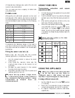 Предварительный просмотр 9 страницы Hotpoint SG C11 CKG UK Operating Instructions Manual