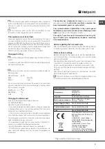 Предварительный просмотр 5 страницы Hotpoint SISML 21011Smart Tech Operating Instructions Manual