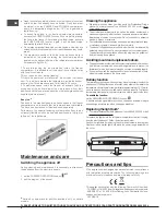 Preview for 8 page of Hotpoint STF Series Operating Instructions Manual