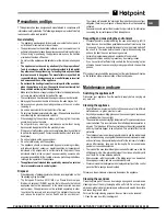 Предварительный просмотр 11 страницы Hotpoint SX 898 C 0 X Operating Instructions Manual