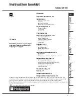 Hotpoint TCD970 Instruction Booklet preview