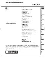 Hotpoint TCEL 87B Experience Instruction Booklet preview