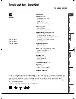 Preview for 1 page of Hotpoint TCEL 87C Instruction Booklet