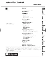 Preview for 1 page of Hotpoint TCFM 70C Futura Instruction Booklet