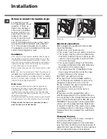 Preview for 2 page of Hotpoint TCFS 73B Instruction Manual