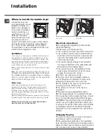 Предварительный просмотр 2 страницы Hotpoint TCFS 93B Instruction Manual