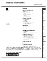 Preview for 1 page of Hotpoint TCL770 Instruction Booklet