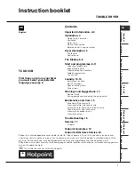 Предварительный просмотр 1 страницы Hotpoint TCUD 93B Instruction Booklet