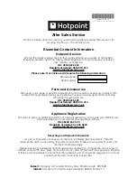 Preview for 20 page of Hotpoint TVAL 73 Instruction Manual