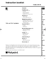 Предварительный просмотр 1 страницы Hotpoint TVEL Instruction Booklet