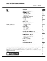 Preview for 1 page of Hotpoint TVFG 85C Futura Instruction Booklet