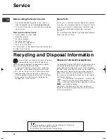 Preview for 16 page of Hotpoint TVFM 60 Futura Instruction Booklet