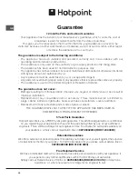 Предварительный просмотр 30 страницы Hotpoint UE89X/1 Instructions For Installation And Use Manual