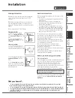 Предварительный просмотр 7 страницы Hotpoint Ultima Digit Instructions for  and use Instructions For Installation And Use Manual