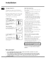 Предварительный просмотр 8 страницы Hotpoint Ultima LCD Instructions For Installation And Use Manual