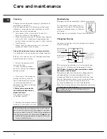 Предварительный просмотр 18 страницы Hotpoint Ultima LCD Instructions For Installation And Use Manual