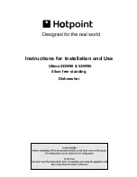 Hotpoint Ultima SDW80 Instructions For Installation And Use Manual preview