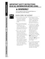 Предварительный просмотр 6 страницы Hotpoint VWXR4100T Owner'S Manual