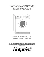 Предварительный просмотр 1 страницы Hotpoint WD21 Instructions For Use Manual