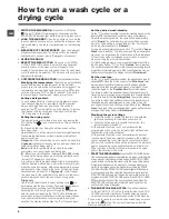 Предварительный просмотр 8 страницы Hotpoint WDUD 9640 Instructions For Use Manual