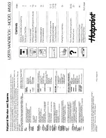 Предварительный просмотр 1 страницы Hotpoint WM33 User Handbook Manual