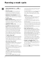 Предварительный просмотр 6 страницы Hotpoint WMG 602 Instructions For Use Manual