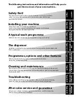 Предварительный просмотр 3 страницы Hotpoint WMT01 Installation And User Instructions Manual