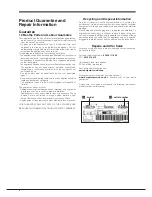 Предварительный просмотр 2 страницы Hotpoint XAL95 Series Operating Instructions Manual