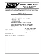 Hotsy 1065A Operating Instructions And Parts Manual предпросмотр