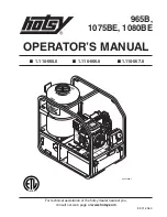 Hotsy 1075BE Series Operator'S Manual preview